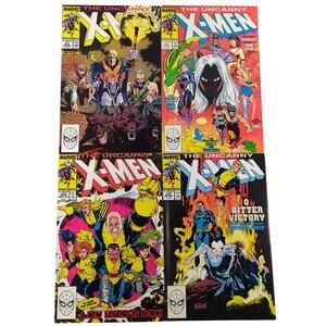 VTG Uncanny X-Men Lot 252-255 Jim Lee Magneto Joins 1989 Marvel Comics VF / FN